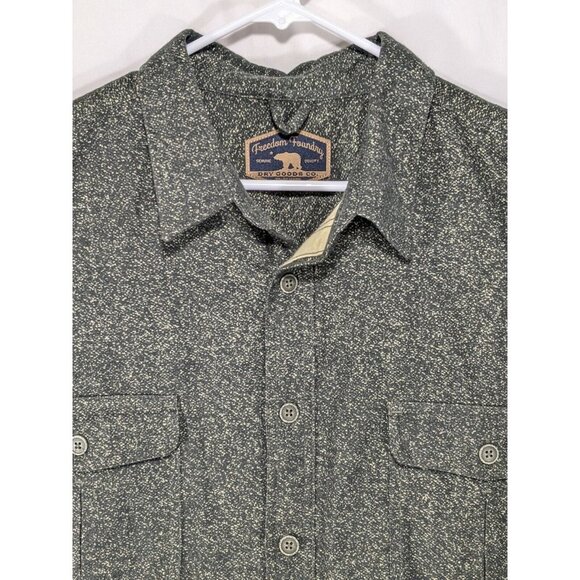 Freedom Foundry Button Front Shirt Green Mens XXL Long Sleeve Heavyweight - Picture 5 of 12